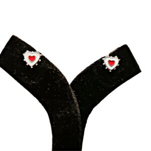 Alternative view of Heart Cutout Enamel Tops - Red & White