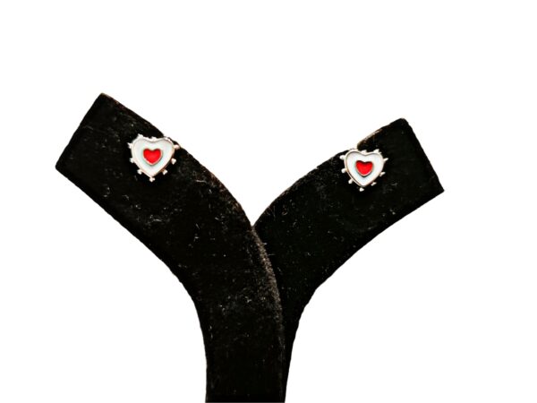 Heart Cutout Enamel Tops - Red & White - Image 2
