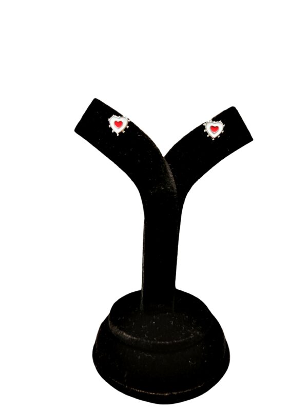 Heart Cutout Enamel Tops - Red & White