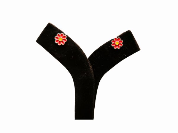 Floral Tops - Red & Yellow Enamel - Image 2