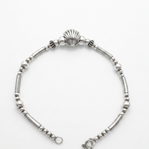 Silver Jaipuri Oxo Shell with Pipe & Beads Bracelet
