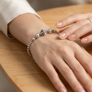 Alternative view of Silver Jaipuri Beads Bracelet