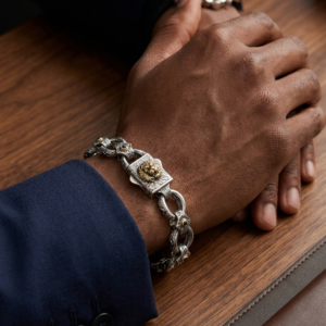 Alternative view of Silver Bold Indo-Style Lion Bracelet For Men