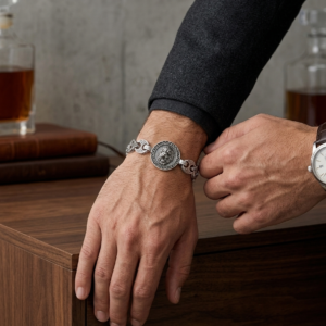 Alternative view of Silver Classic Old-School Indo Lion Bracelet