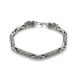 Silver Twin Dragon Indo Bracelet
