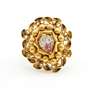 Silver 925 Pear & Beads Cocktail Ring
