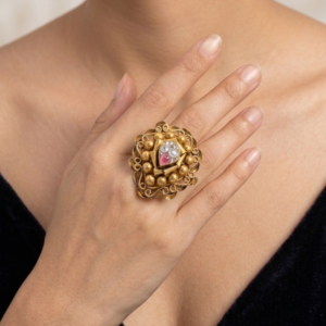 Alternative view of Silver 925 Pear & Beads Cocktail Ring