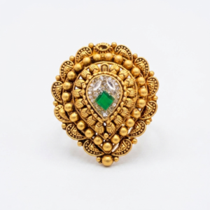 Silver 925 Antique Embroidery Jodha Cocktail Ring