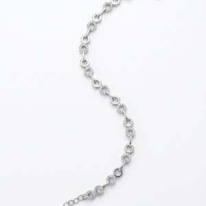 Alternative view of Silver Italian CZ Round Loop & Bar Bracelet