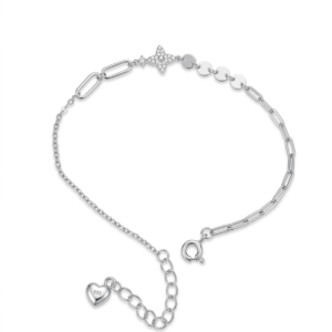 Silver Italian Chain Celestial Sleek Bracelet
