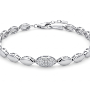 Silver Italian Casting Oval Beads Bracelet