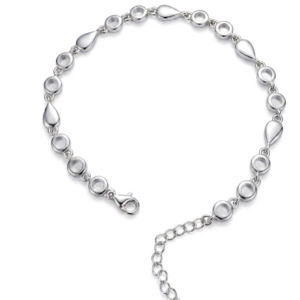 Circle & Pear Full High Finish Plain Silver Bracelet