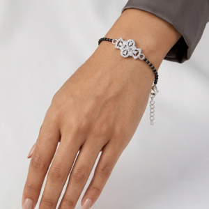 Alternative view of Silver Cz Infinity Mangalsutra Bracelet