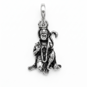 Silver Antique Oxidised Hanuman Casting Pendant
