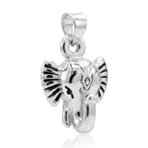 Alternative view of Silver Elephant Face 3D Hollow Pendant