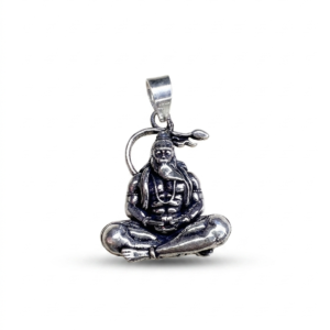 Silver Hanuman ji Rudra Antique Oxidised Pendant