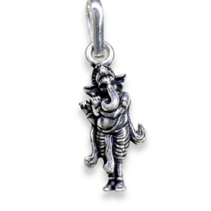 Silver Standing Ganesha Antique Oxidised Pendant