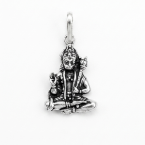 Silver Antique Oxidised Hanuman ji Pendant