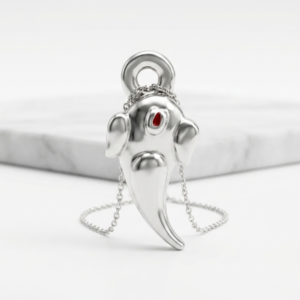 Silver Fancy Ganesha 3D Hollow Pendant without Chain