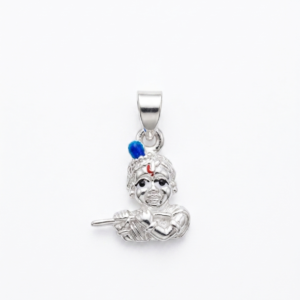 Silver Ladoo Gopal 3D Pendant with Enamel