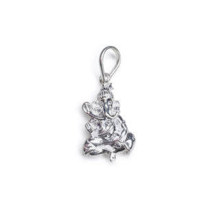 Silver High Finish 2D Ganesha Pendant