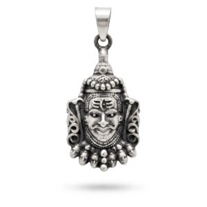 Silver Mahakal Shiv Gunmetal Matte Finish Pendant