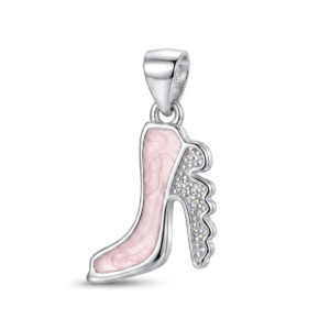 Silver High Heels Pink M.O.P Pendant