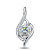 Silver Curvy Single Solitaire Cz Pendant