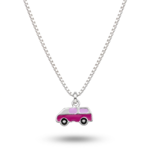 Silver Kids Car Pendant with Chain