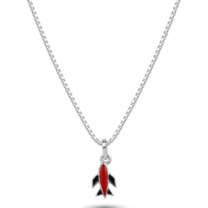 Silver Kids Aeroplane Pendant With Box Chain