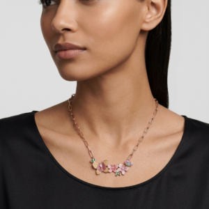 Alternative view of Silver Kaleido Butterfly RoseGold Plated Pendant With Chain