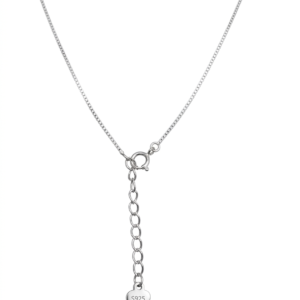 Alternative view of Silver Round Covered Solitaire Cz Pendant With Chain