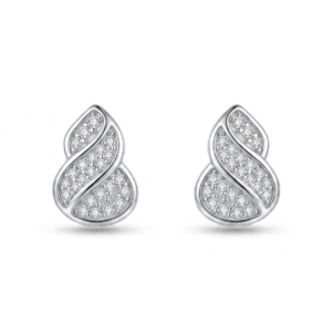 Silver Icy Cz Stud Earrings