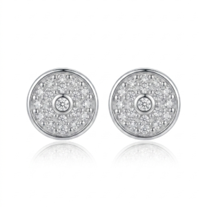 Alternative view of Silver Round Full Cz Stud Earrings