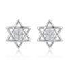 Silver Celestial Star Cz Stud Earrings