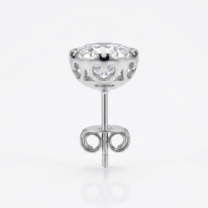 Alternative view of Silver Lifted Heart Cutout Round Stud Earrings