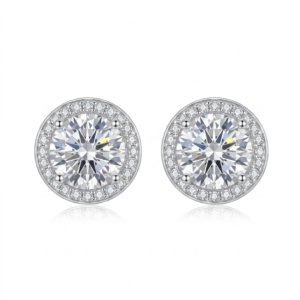 Silver Lifted Heart Cutout Round Stud Earrings