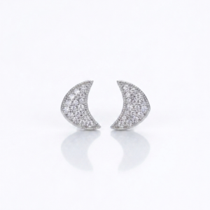 Silver Fins Cz Stud Earrings