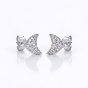 Alternative view of Silver Fins Cz Stud Earrings