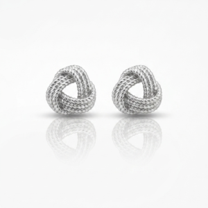 Silver Rope Designed Triangular Stud Earrings