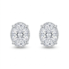 Silver Oval Single Solitaire Cz Stud Earrings