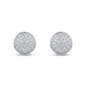 Silver Round Domed Stud Earrings