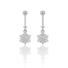 Silver Helix Hexagonal Cz Drop Earrings