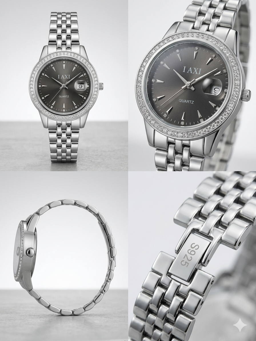Silver 925 Grey Dial Watch For Men