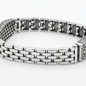 Alternative view of Silver Two-Tone Imperial Medallion Men's Link Bracelet