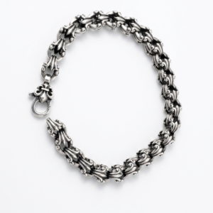 Alternative view of Silver Vintage Oxidised Ornate Link Bracelet for Men