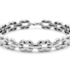 Silver Men’s High-Polish Double-Wave Link Bracelet