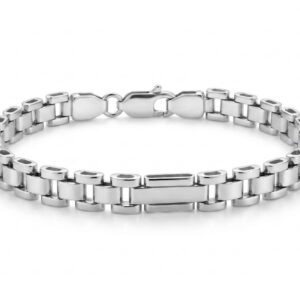 Silver Minimalist Watch-Band Style Men's Bracelet