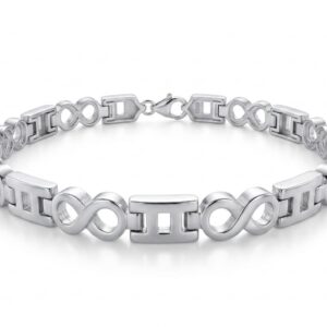 Silver Men’s High-Polish Infinity H-Link Bracelet