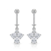 Silver Sparkling Trio Pear Cluster Helix Earrings